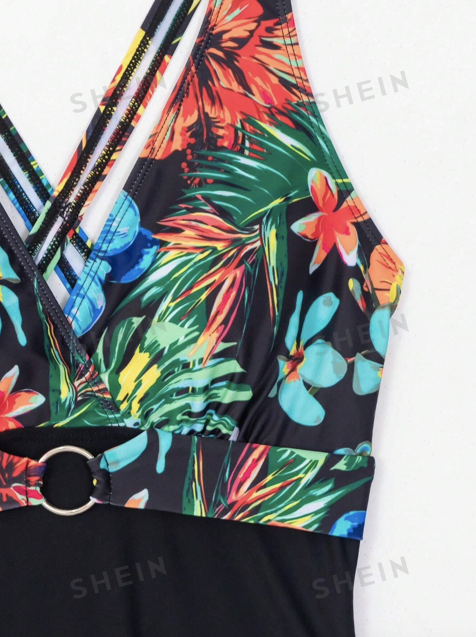 Traje de baño de una pieza con estampado tropical de verano - Imagen 6