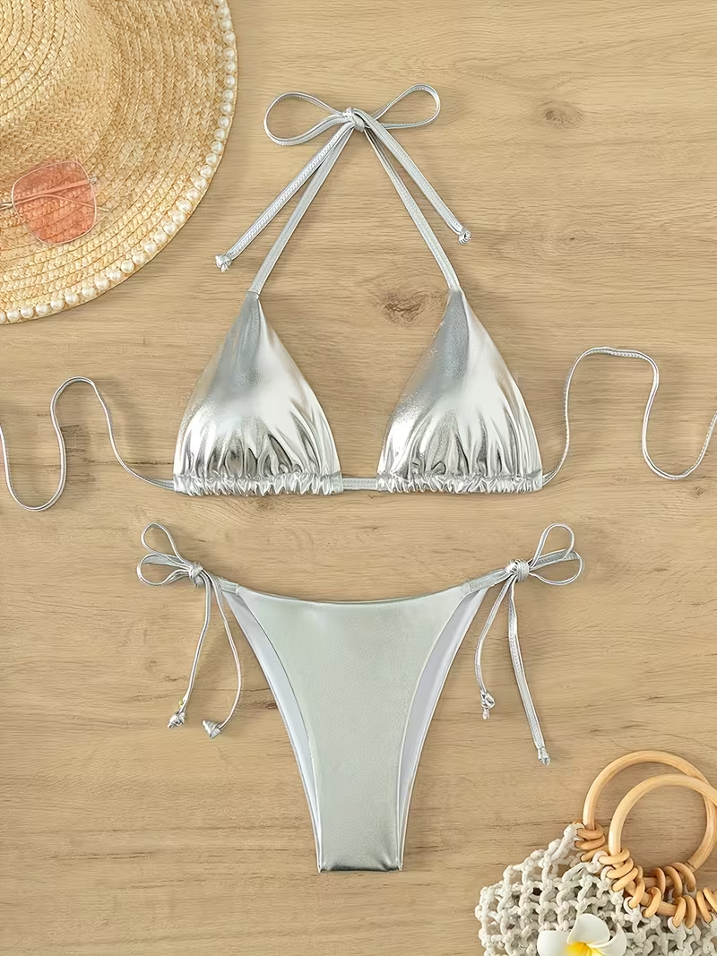 Traje de baño de dos piezas en forma de triangulo - Imagen 3
