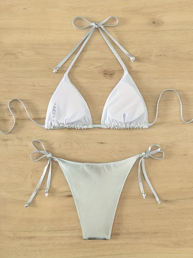 Traje de baño de dos piezas en forma de triangulo - Imagen 4