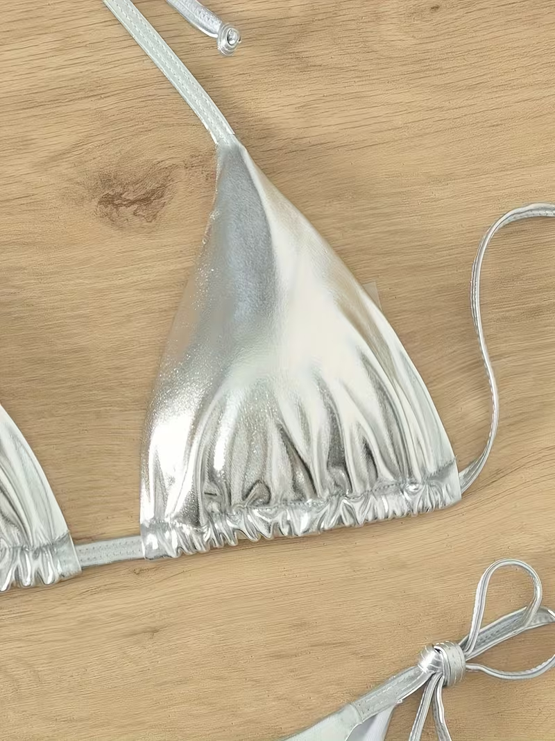 Traje de baño de dos piezas en forma de triangulo - Imagen 5
