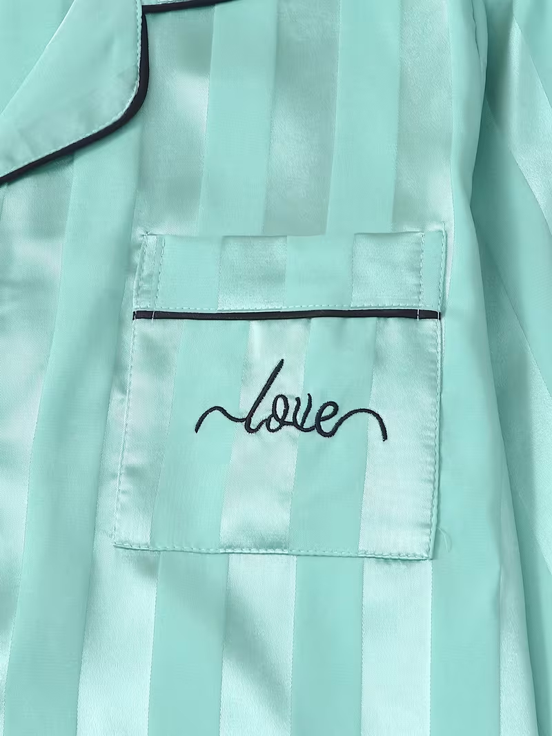 Pijama pantalon largo con estampado de rallas - Imagen 5